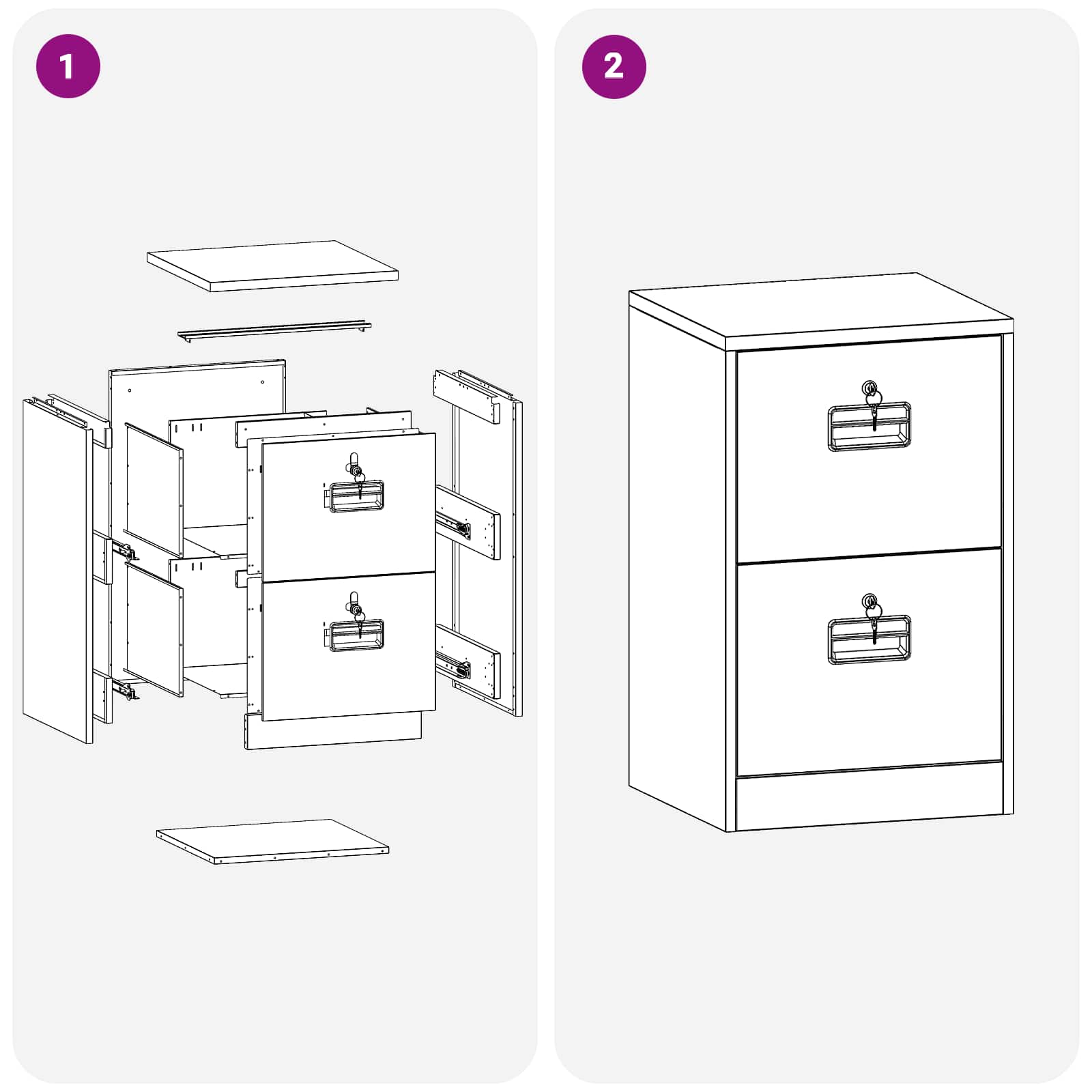 Kabinet za datoteke s ladicama Bijelo 45,5 x 42 x 74,5 cm