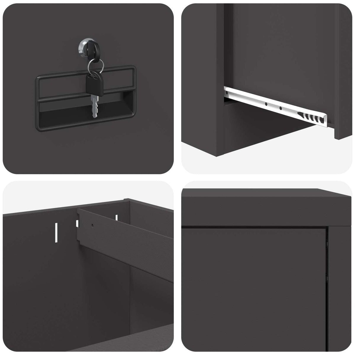 Kabinet za datoteke s ladicama Crna 45,5 x 42 x 106,5 cm