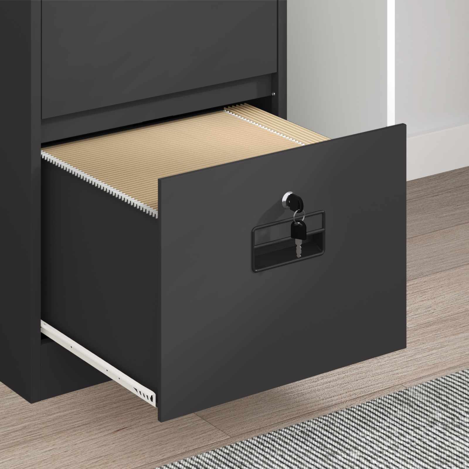 Kabinet za datoteke s ladicama Crna 45,5 x 42 x 106,5 cm