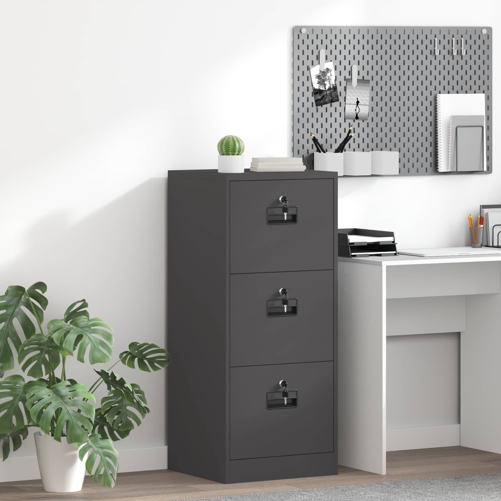 Kabinet za datoteke s ladicama Crna 45,5 x 42 x 106,5 cm