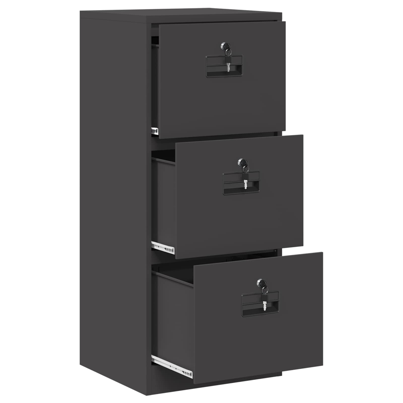 Kabinet za datoteke s ladicama Crna 45,5 x 42 x 106,5 cm