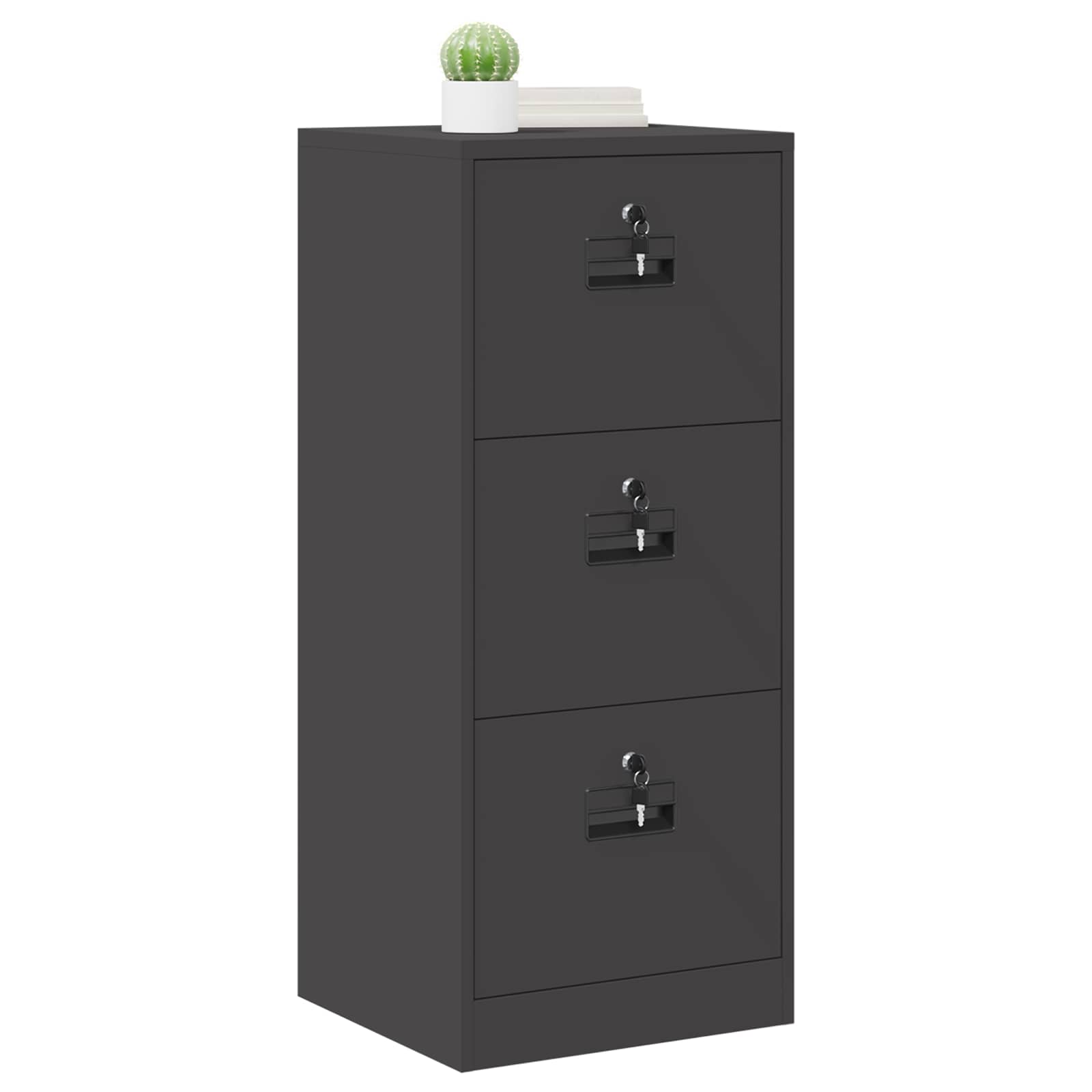 Kabinet za datoteke s ladicama Crna 45,5 x 42 x 106,5 cm