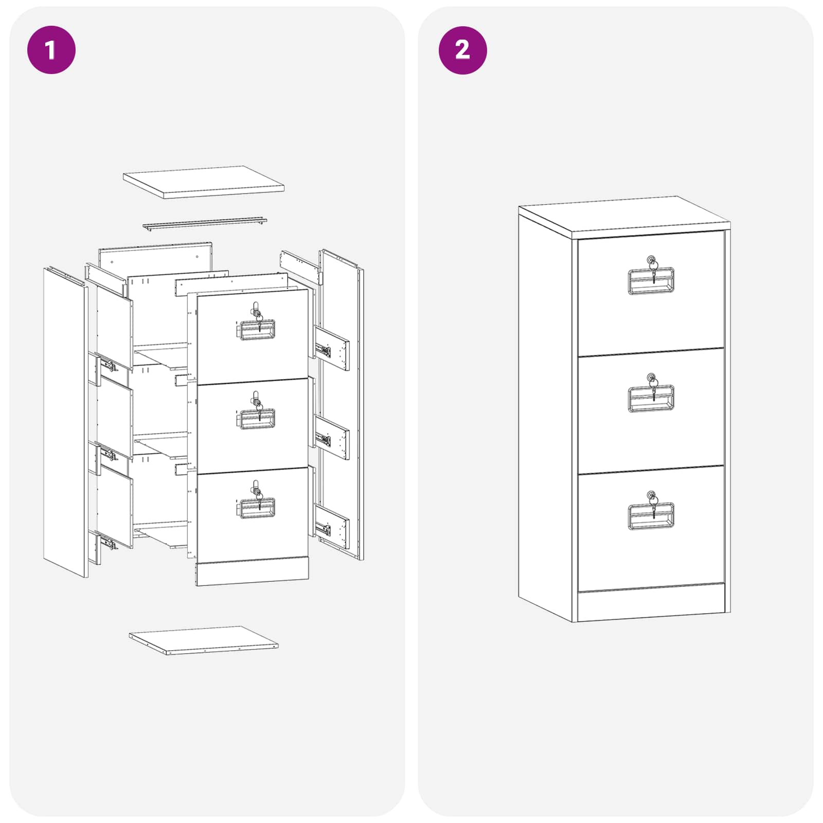 Kabinet za datoteke s ladicama Ružičasta 45,5 x 42 x 106,5 cm