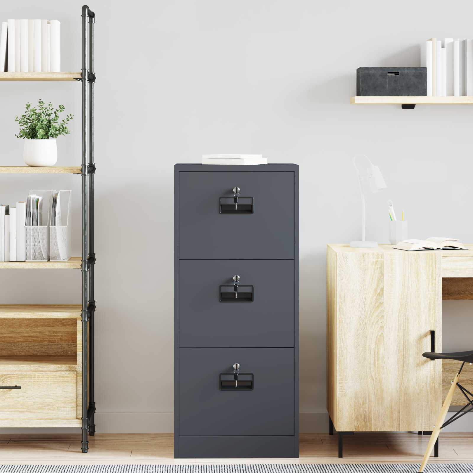 Kabinet za datoteke s ladicama Antracit 45,5 x 42 x 106,5 cm