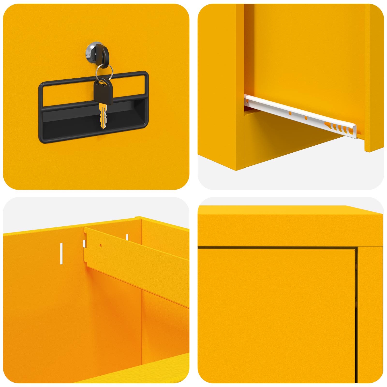 Kabinet za datoteke s ladicama Žuta 45,5 x 42 x 106,5 cm