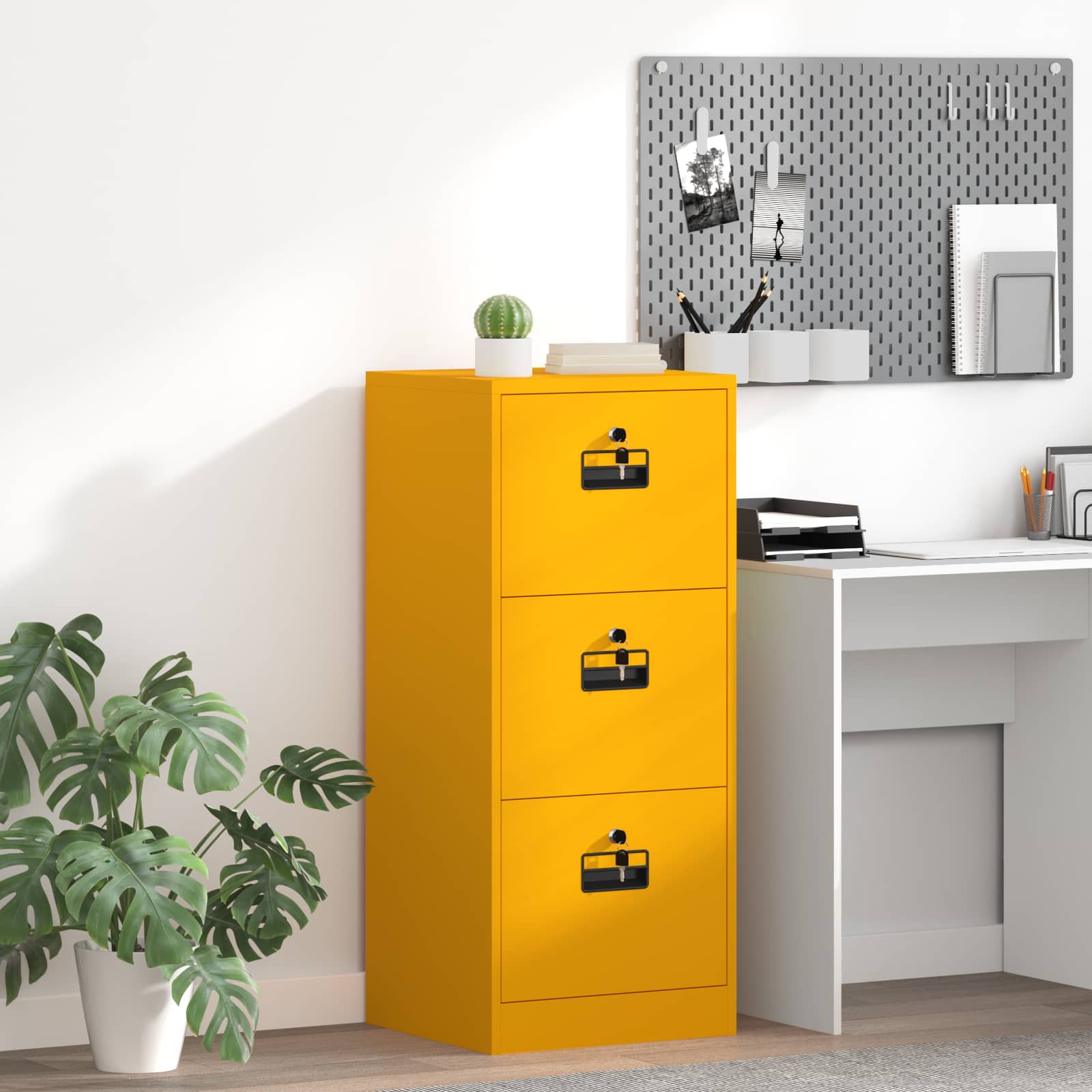 Kabinet za datoteke s ladicama Žuta 45,5 x 42 x 106,5 cm