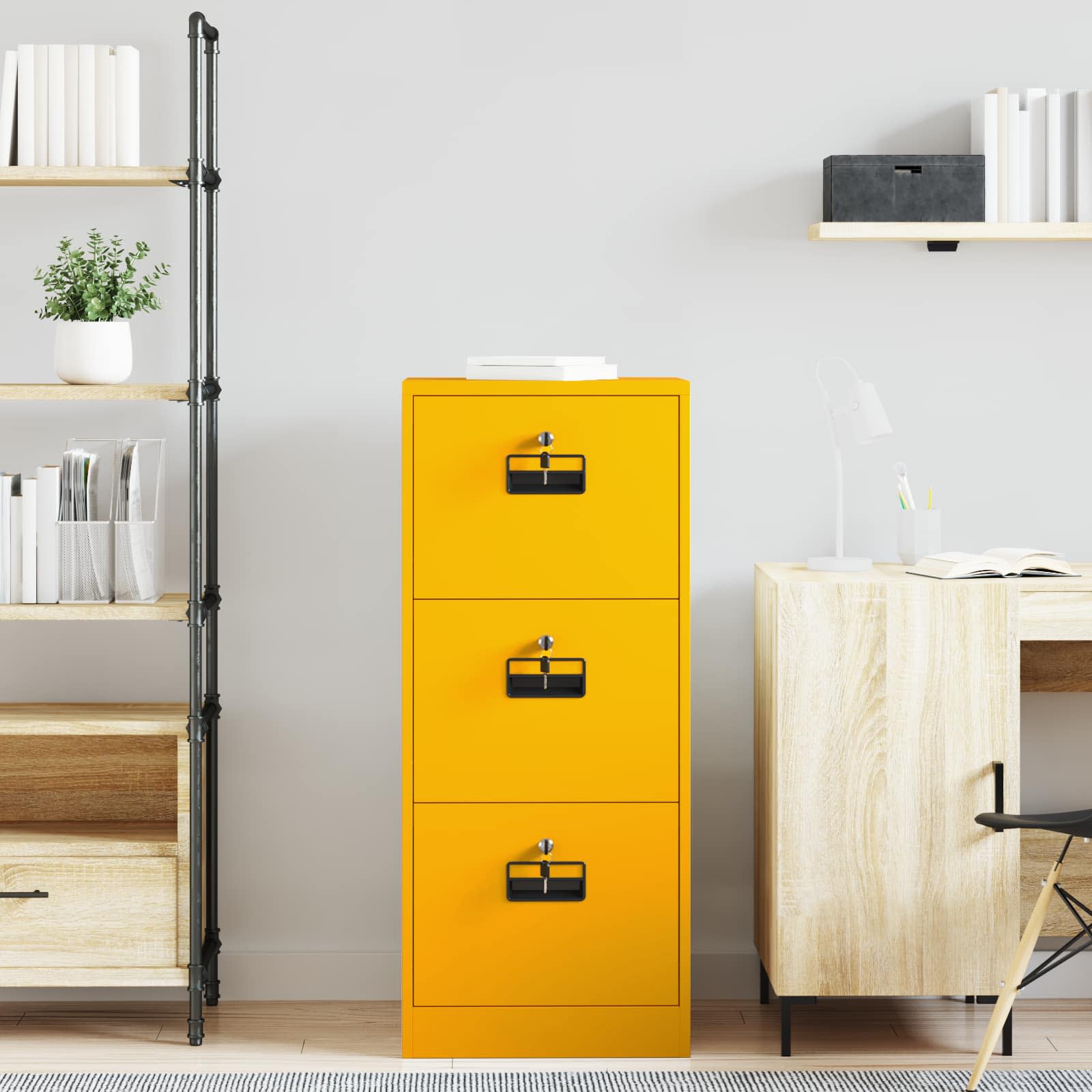 Kabinet za datoteke s ladicama Žuta 45,5 x 42 x 106,5 cm