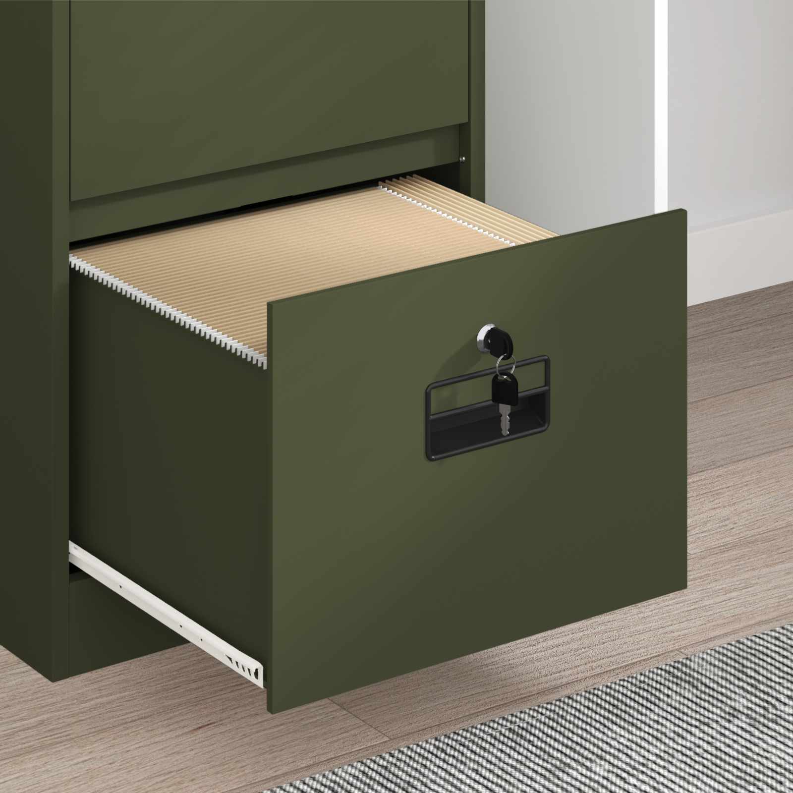 Kabinet za datoteke Maslinasto zelena 45,5 x 42 x 139 cm