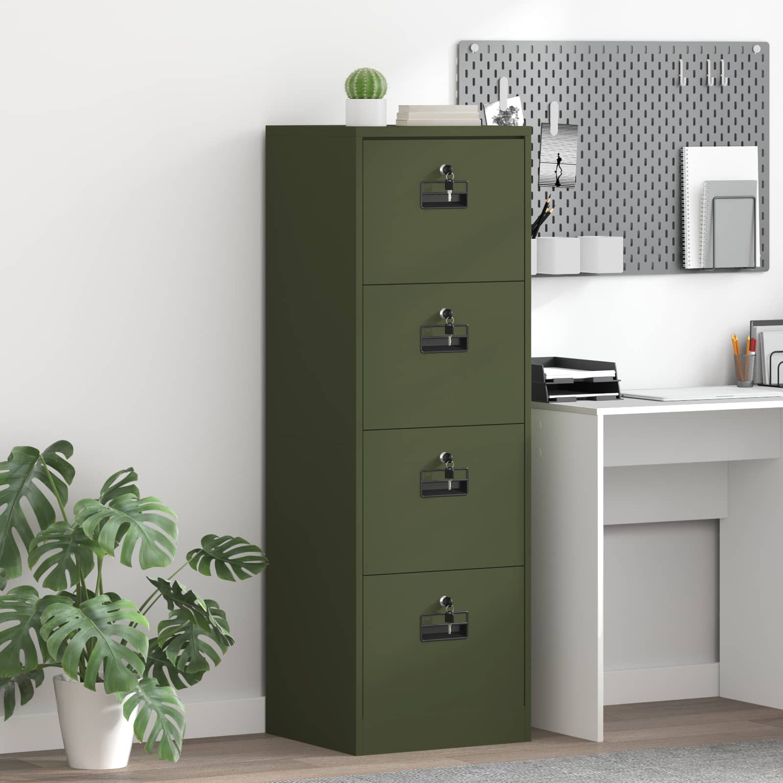 Kabinet za datoteke Maslinasto zelena 45,5 x 42 x 139 cm