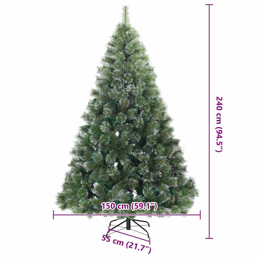 Umjetno Zglobno Božićno Drvo Snijeg Preplačeno Zelena 240 cm