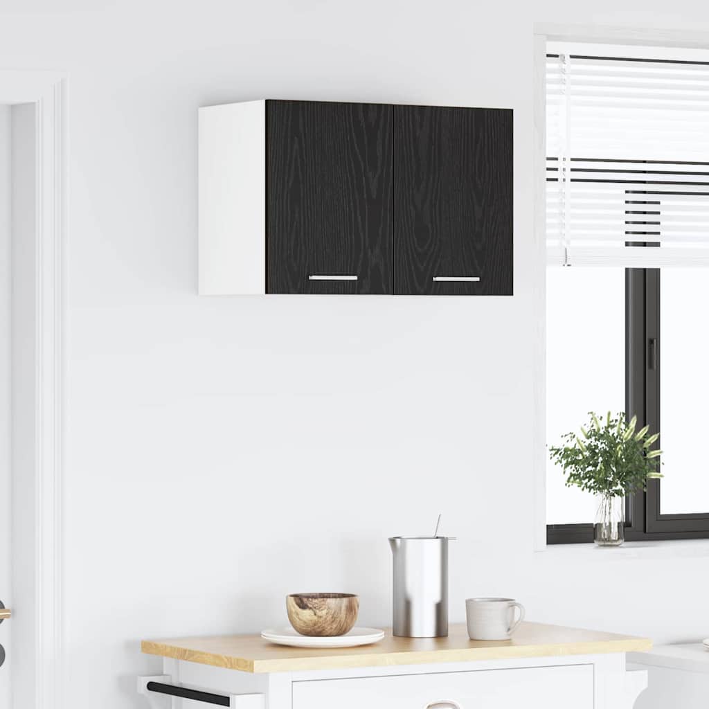 Viseći ormarić 2 pcs Crni hrast i bijela 30 x 31 x 40 cm