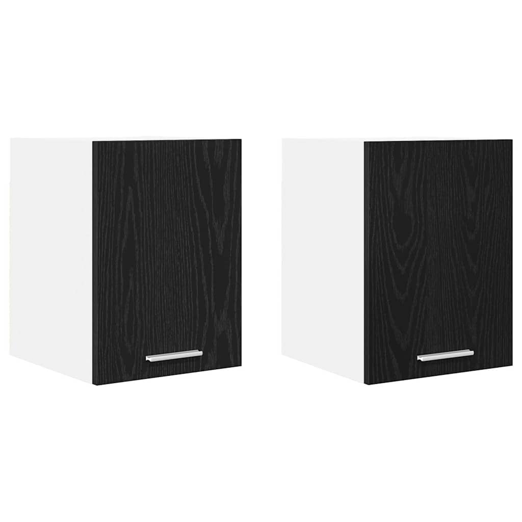 Viseći ormarić 2 pcs Crni hrast i bijela 30 x 31 x 40 cm