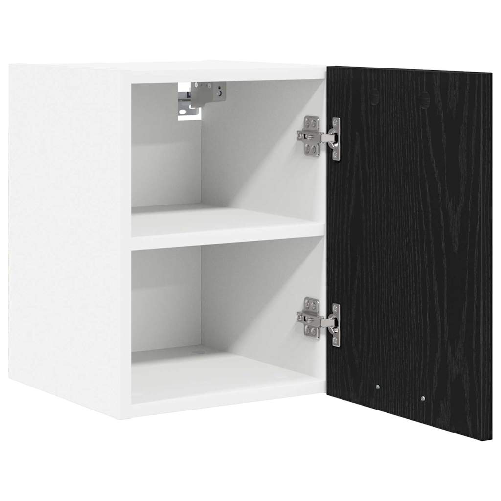 Viseći ormarić 2 pcs Crni hrast i bijela 30 x 31 x 40 cm