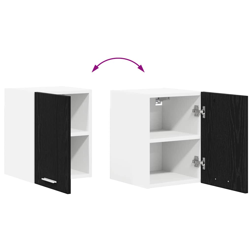 Viseći ormarić 2 pcs Crni hrast i bijela 30 x 31 x 40 cm