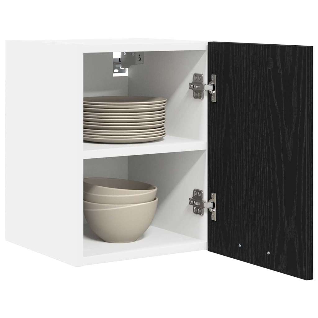 Viseći ormarić 2 pcs Crni hrast i bijela 30 x 31 x 40 cm