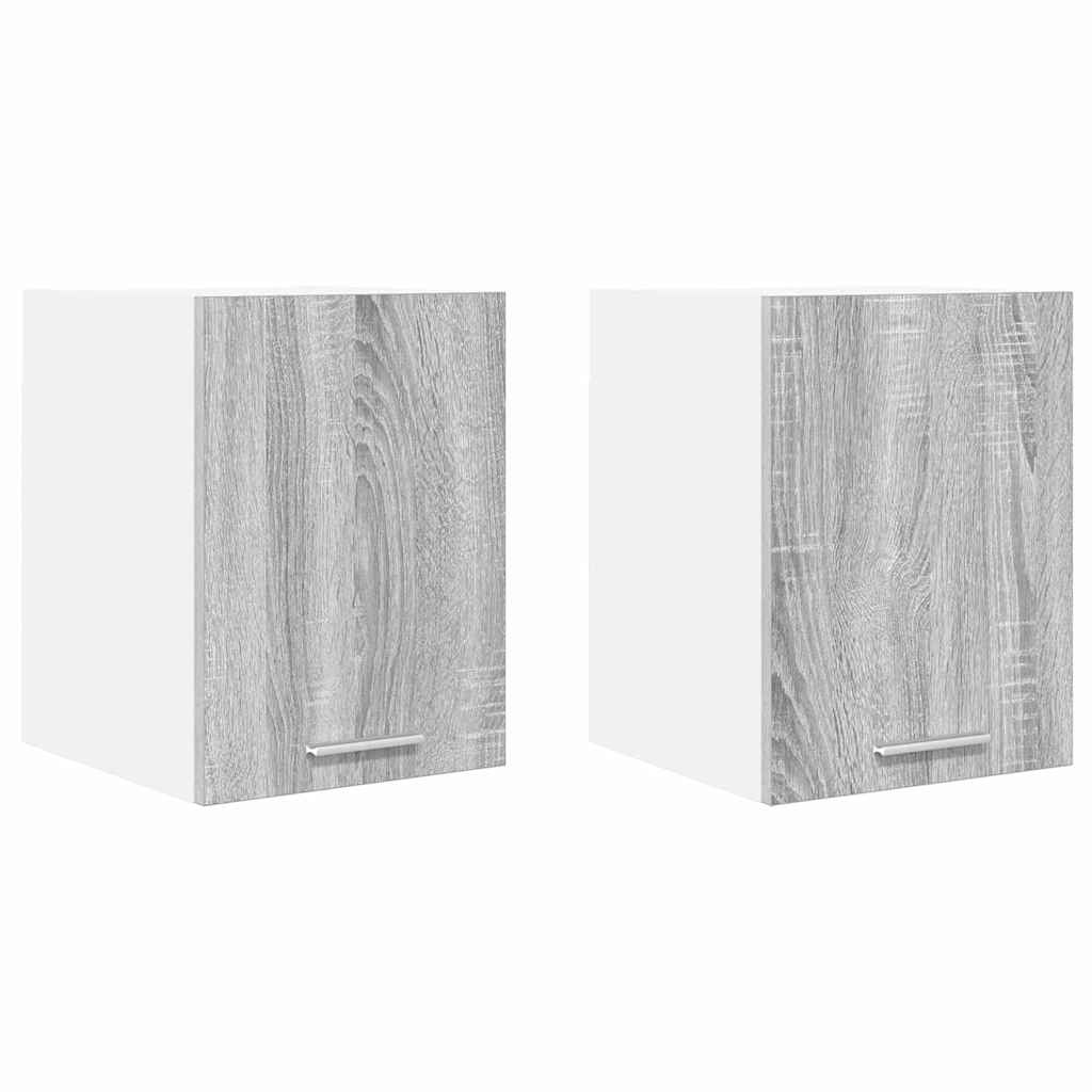 Viseći ormarić 2 pcs Siva Sonoma i bijela 30 x 31 x 40 cm