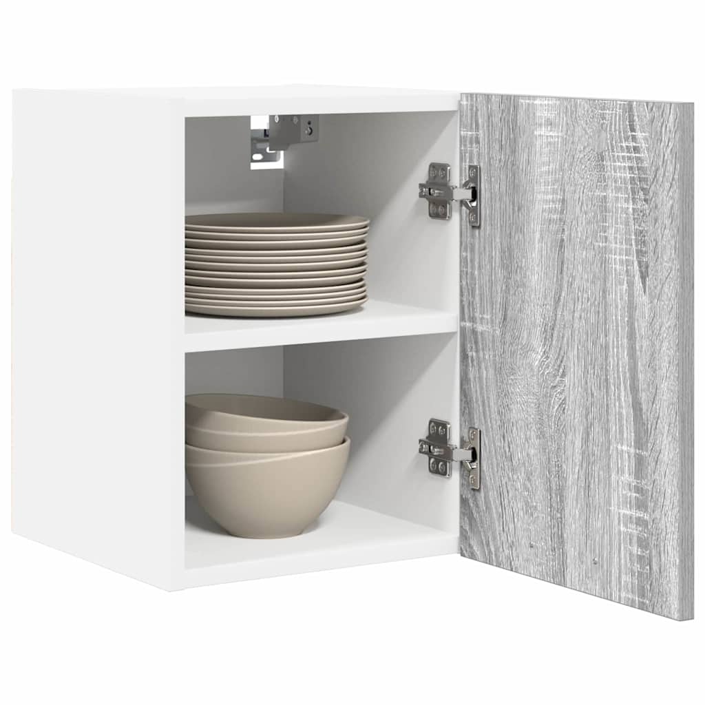 Viseći ormarić 2 pcs Siva Sonoma i bijela 30 x 31 x 40 cm