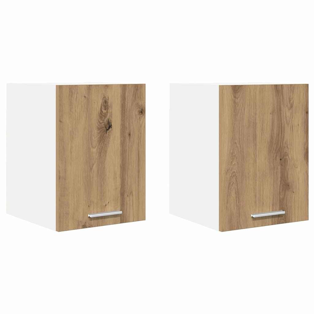 Viseći ormarić 2 pcs Umjetnički hrast i bijela 30 x 31 x 40 cm