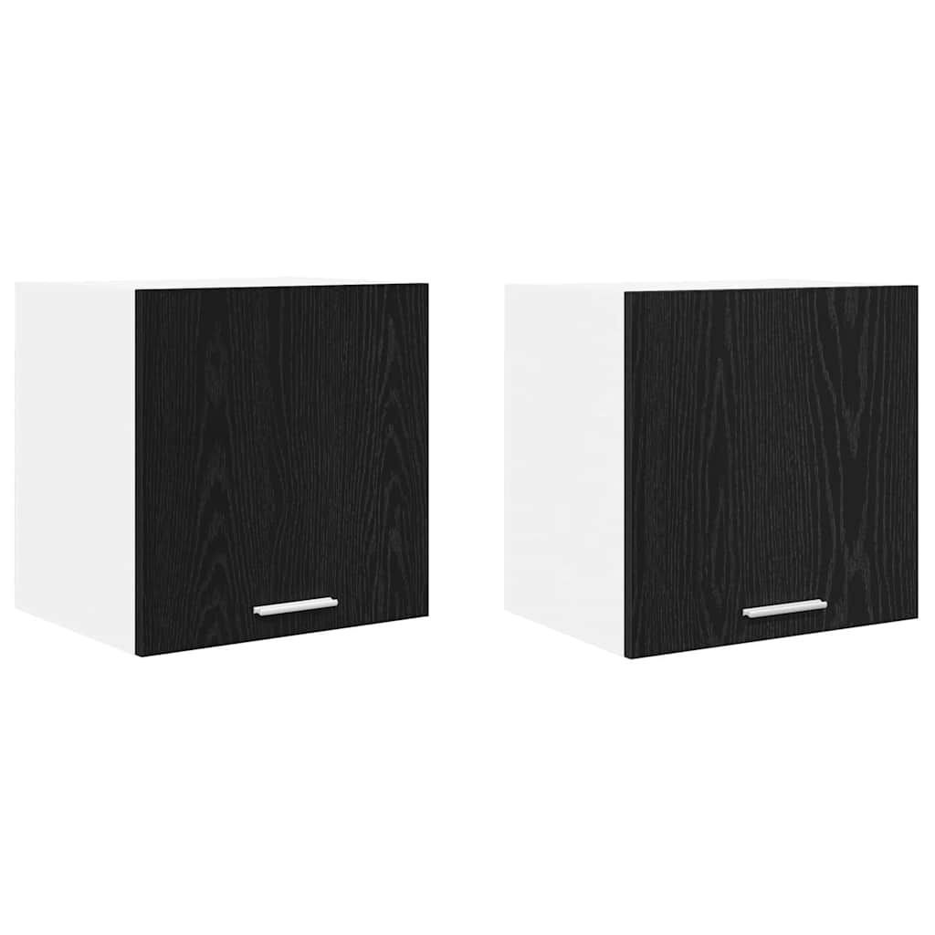 Viseći ormarić 2 pcs Crni hrast i bijela 40 x 31 x 40 cm