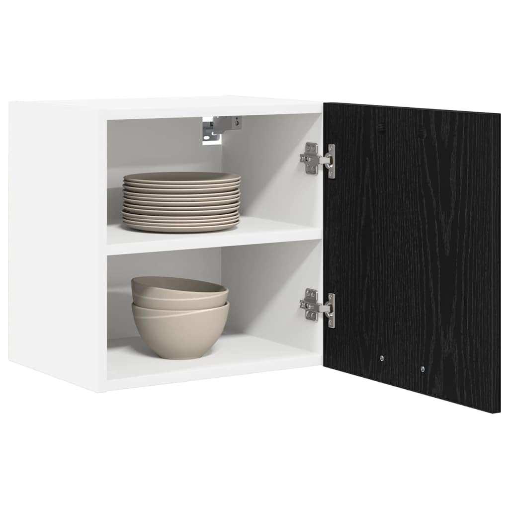 Viseći ormarić 2 pcs Crni hrast i bijela 40 x 31 x 40 cm