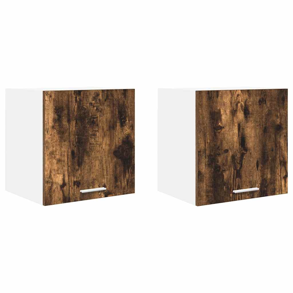 Viseći ormarić 2 pcs Dimljeni hrast i bijela 40 x 31 x 40 cm