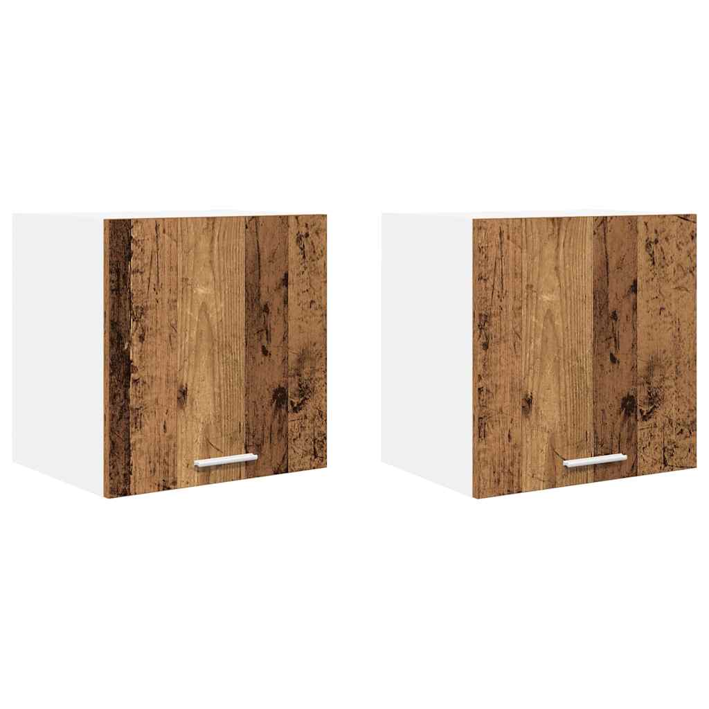 Viseći ormarić 2 pcs Stari drvo i bijela 40 x 31 x 40 cm