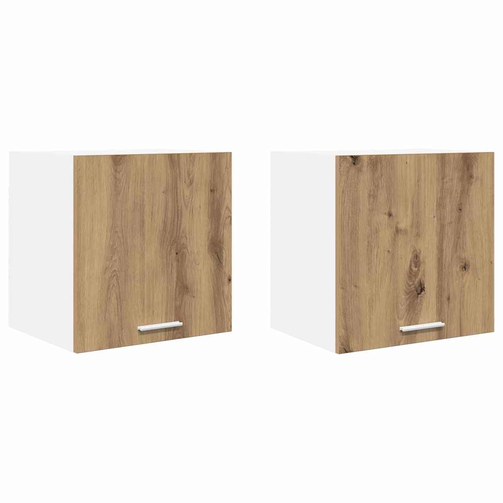 Viseći ormarić 2 pcs Umjetnički hrast i bijela 40 x 31 x 40 cm