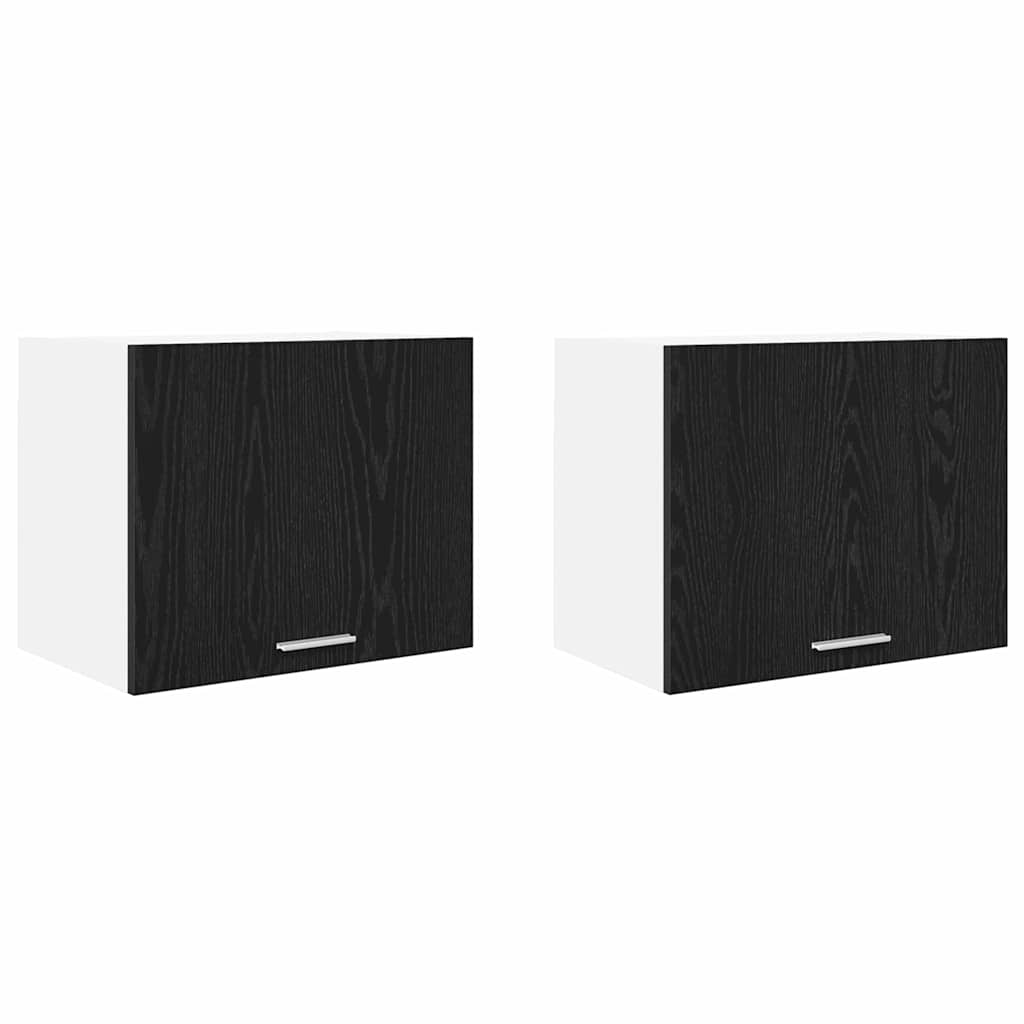 Viseći ormarić 2 pcs Crni hrast i bijela 50 x 31 x 40 cm