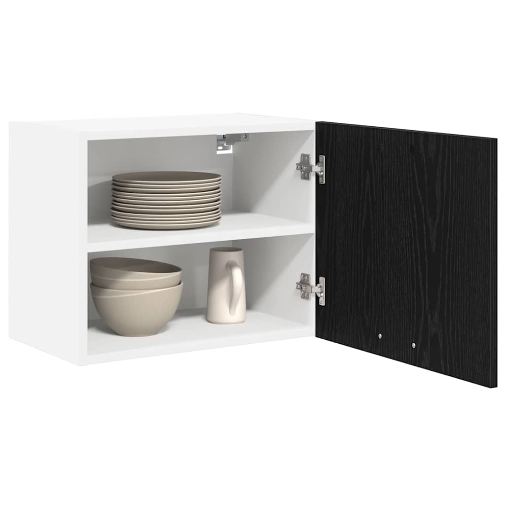 Viseći ormarić 2 pcs Crni hrast i bijela 50 x 31 x 40 cm