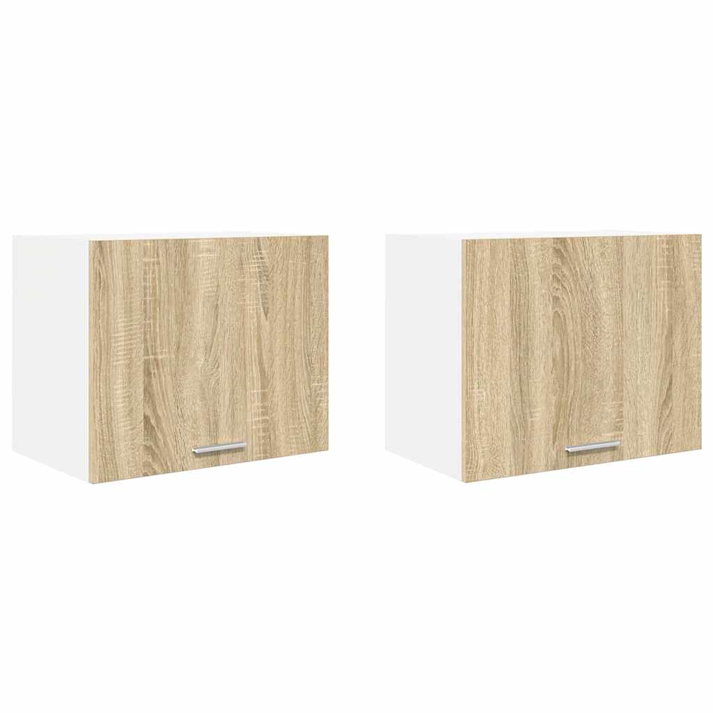 Viseći ormarić 2 pcs Sonoma hrast i bijela 50 x 31 x 40 cm