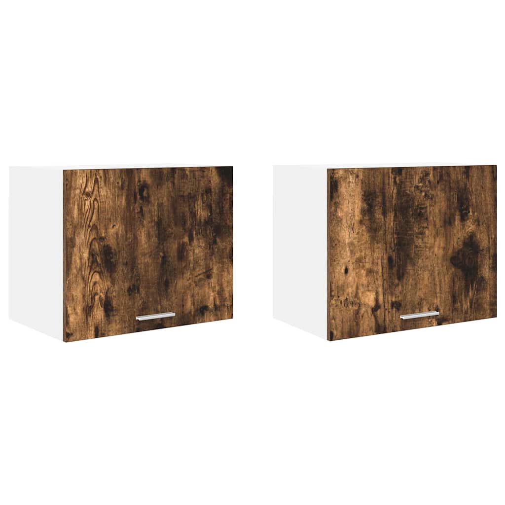 Viseći ormarić 2 pcs Dimljeni hrast i bijela 50 x 31 x 40 cm