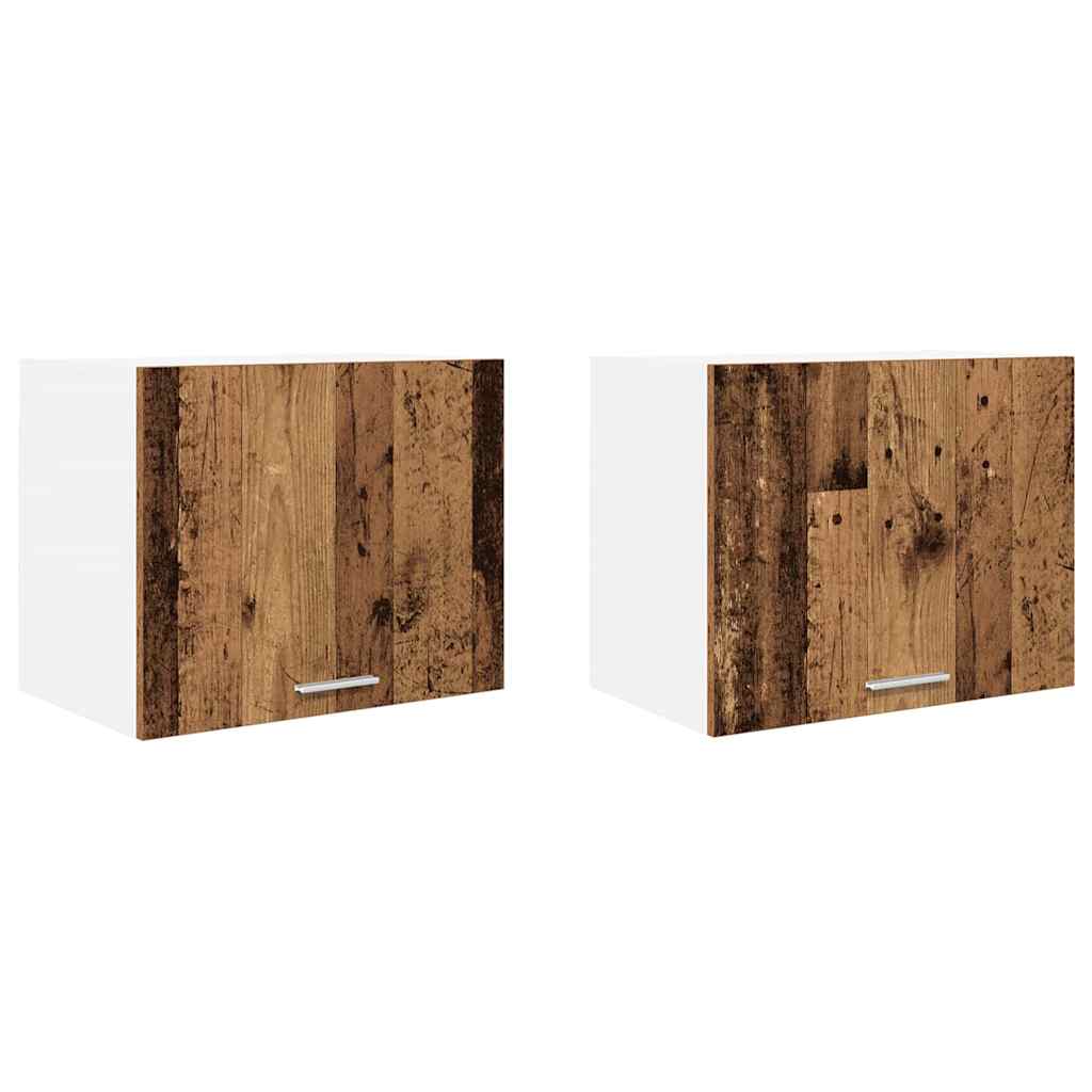 Viseći ormarić 2 pcs Stari drvo i bijela 50 x 31 x 40 cm