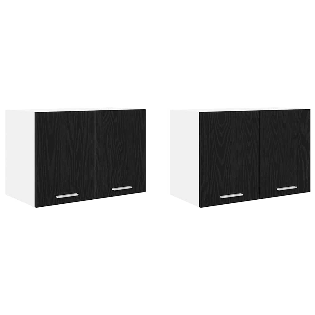 Viseći ormarić 2 pcs Crni hrast i bijela 60 x 31 x 40 cm