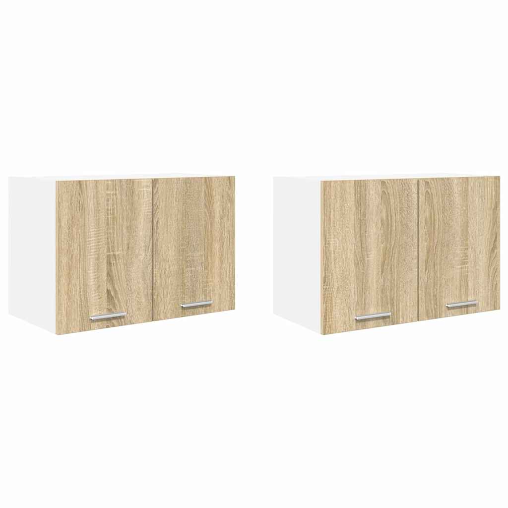 Viseći ormarić 2 pcs Sonoma hrast i bijela 60 x 31 x 40 cm