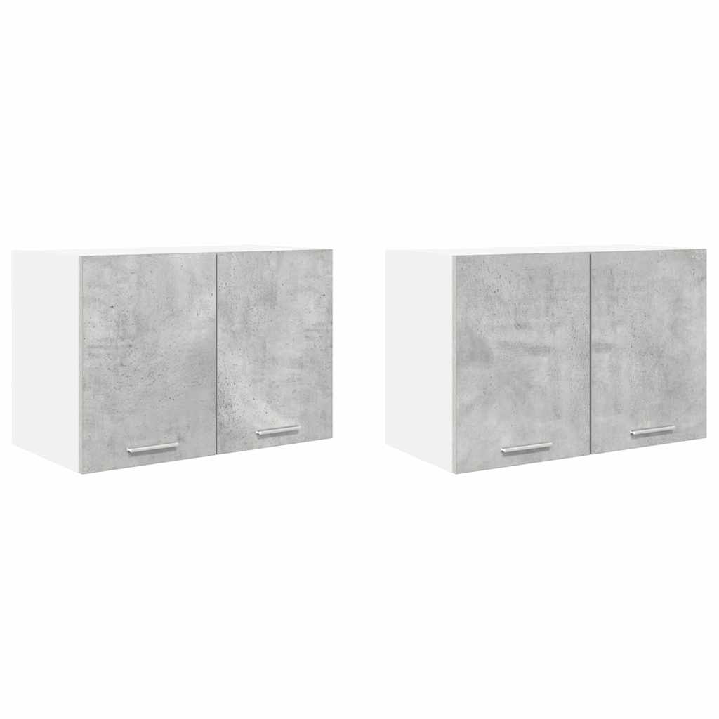 Viseći ormarić 2 pcs Beton siva i bijela 60 x 31 x 40 cm