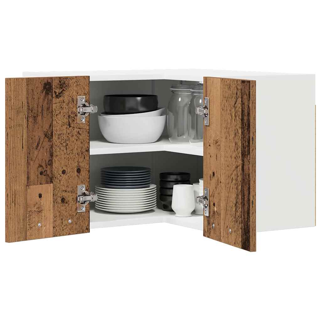 Viseći ormarić s pohranom Stari drvo i bijela 57 x 57 x 40 cm