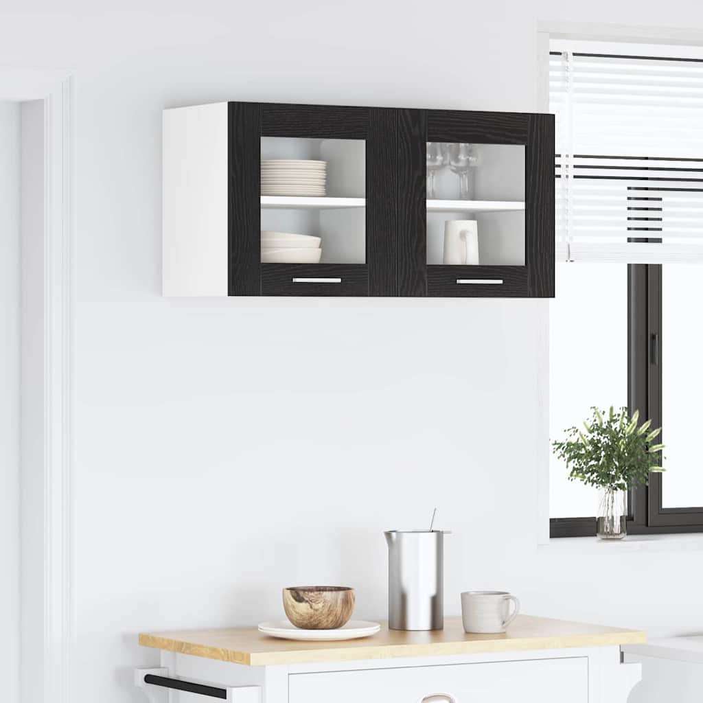 Viseći ormarić s pohranom 2 pcs Crni hrast 40 x 31 x 40 cm