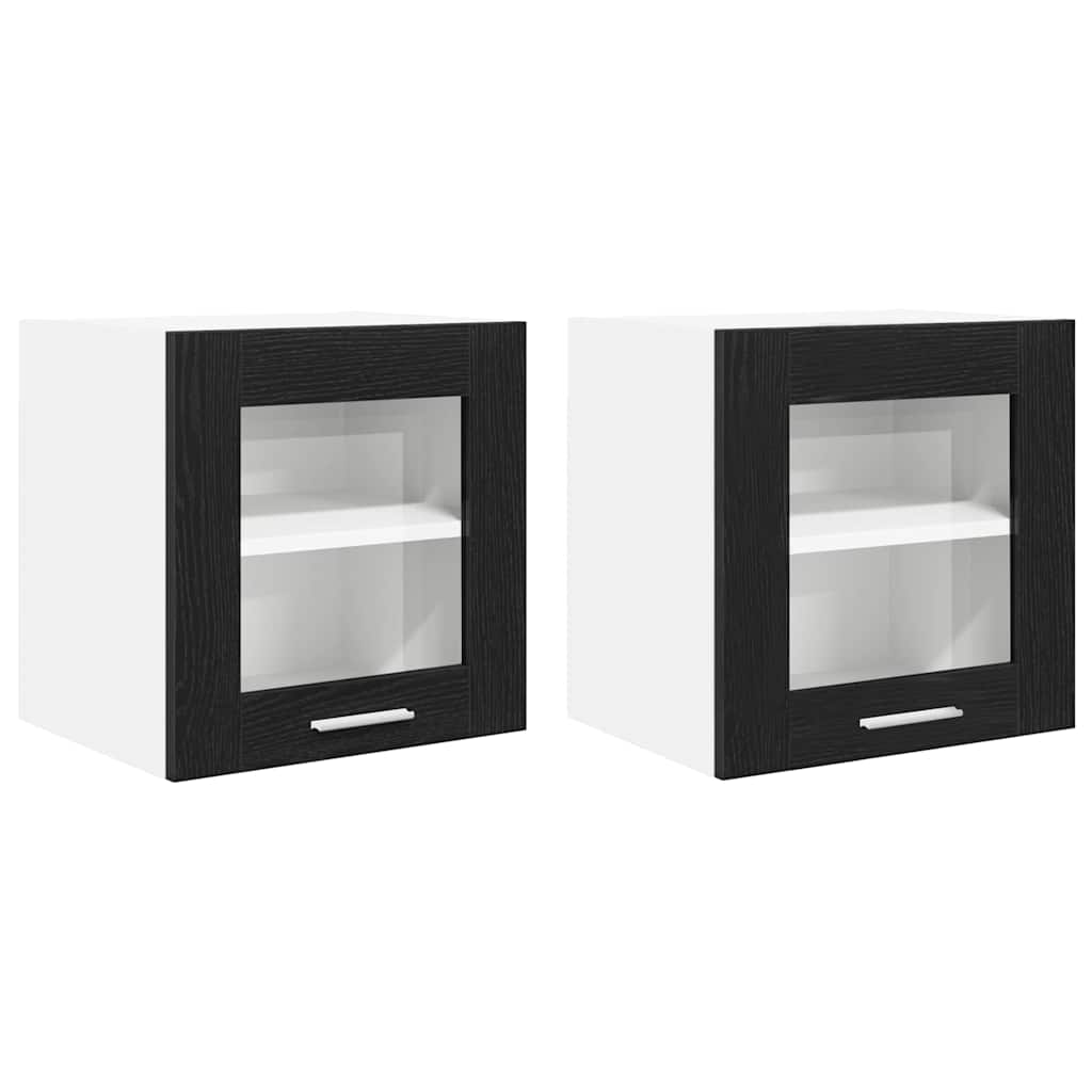 Viseći ormarić s pohranom 2 pcs Crni hrast 40 x 31 x 40 cm