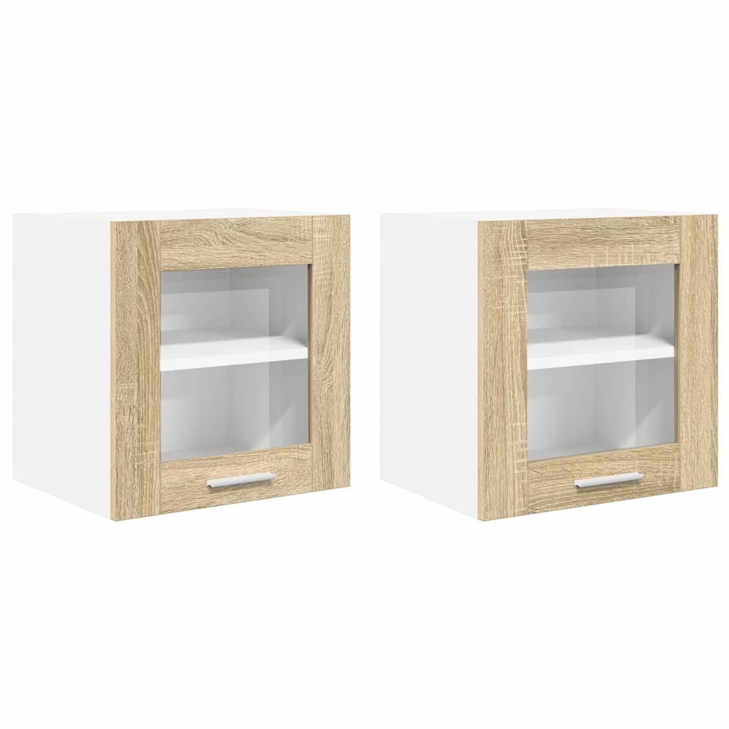 Viseći ormarić s pohranom 2 pcs Sonoma hrast 40 x 31 x 40 cm