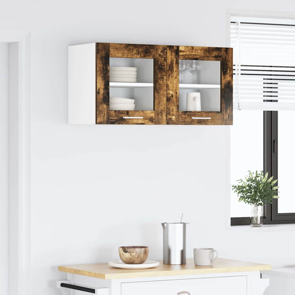 Viseći ormarić s pohranom 2 pcs Dimljeni hrast 40 x 31 x 40 cm