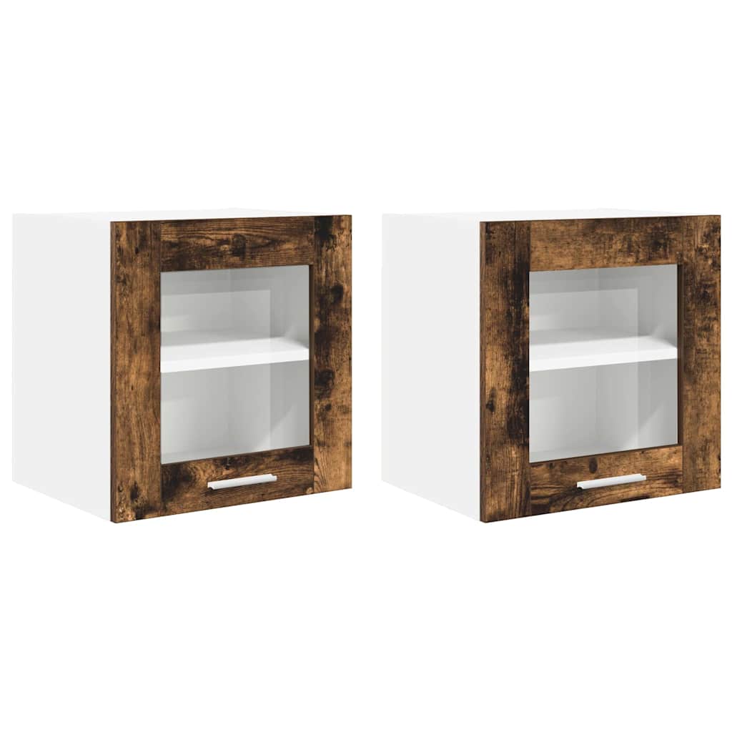Viseći ormarić s pohranom 2 pcs Dimljeni hrast 40 x 31 x 40 cm