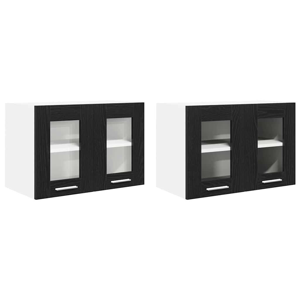 Viseći ormarić s pohranom 2 pcs Crni hrast 60 x 31 x 40 cm