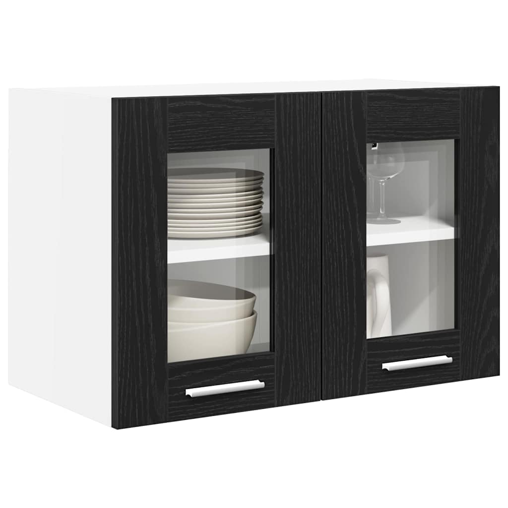 Viseći ormarić s pohranom 2 pcs Crni hrast 60 x 31 x 40 cm