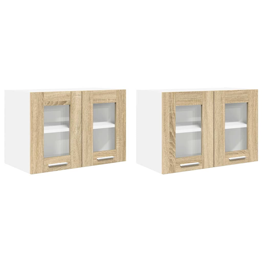 Viseći ormarić s pohranom 2 pcs Sonoma hrast 60 x 31 x 40 cm