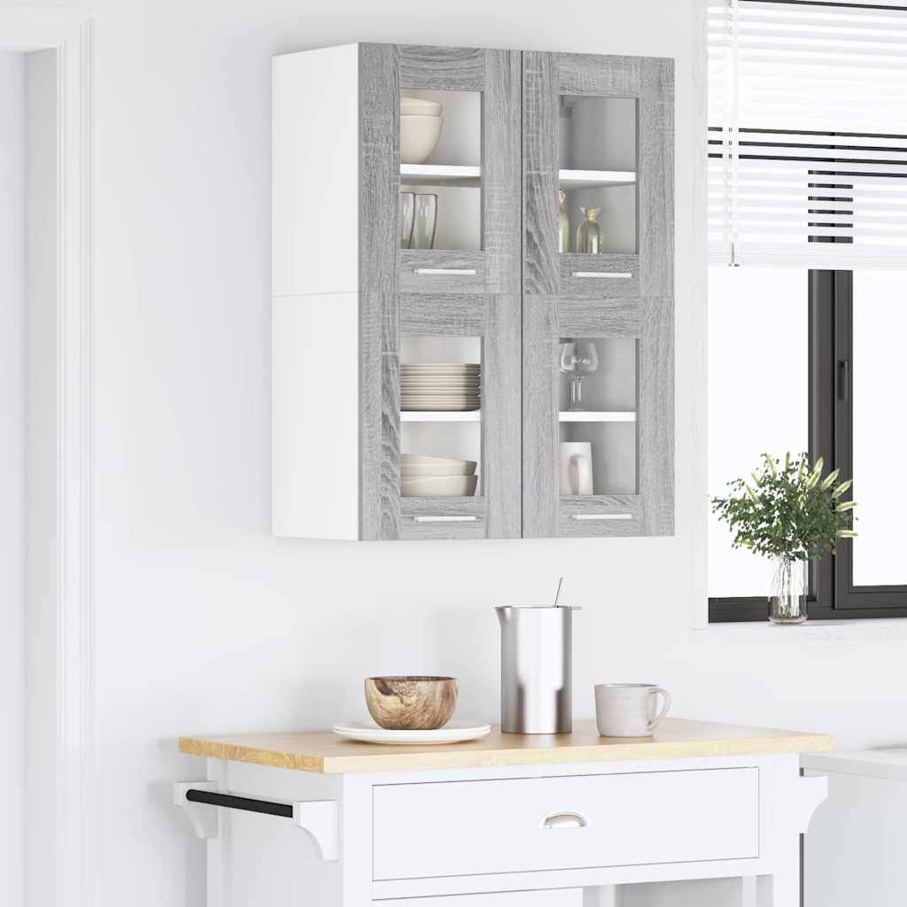 Viseći ormarić s pohranom 2 pcs Siva Sonoma 60 x 31 x 40 cm