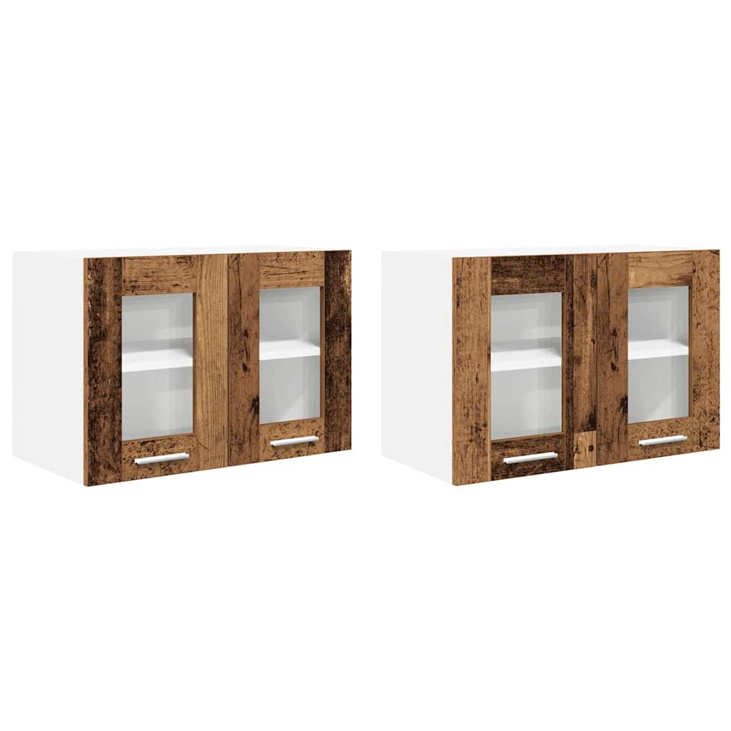 Viseći ormarić s pohranom 2 pcs Staro drvo 60 x 31 x 40 cm