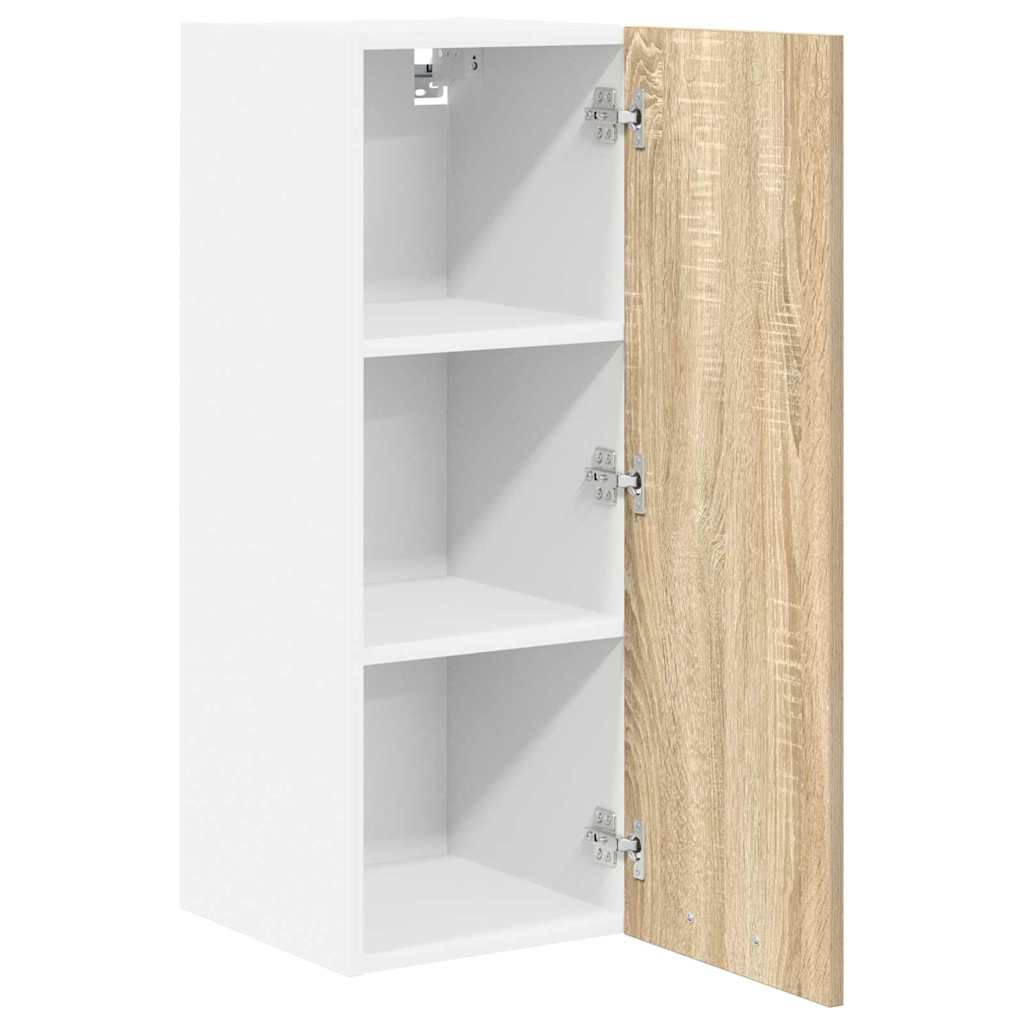 Viseći ormarić 2 pcs Sonoma hrast i bijela 30 x 31 x 80 cm