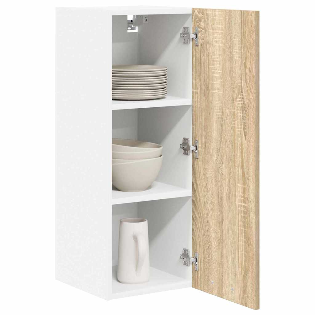 Viseći ormarić 2 pcs Sonoma hrast i bijela 30 x 31 x 80 cm