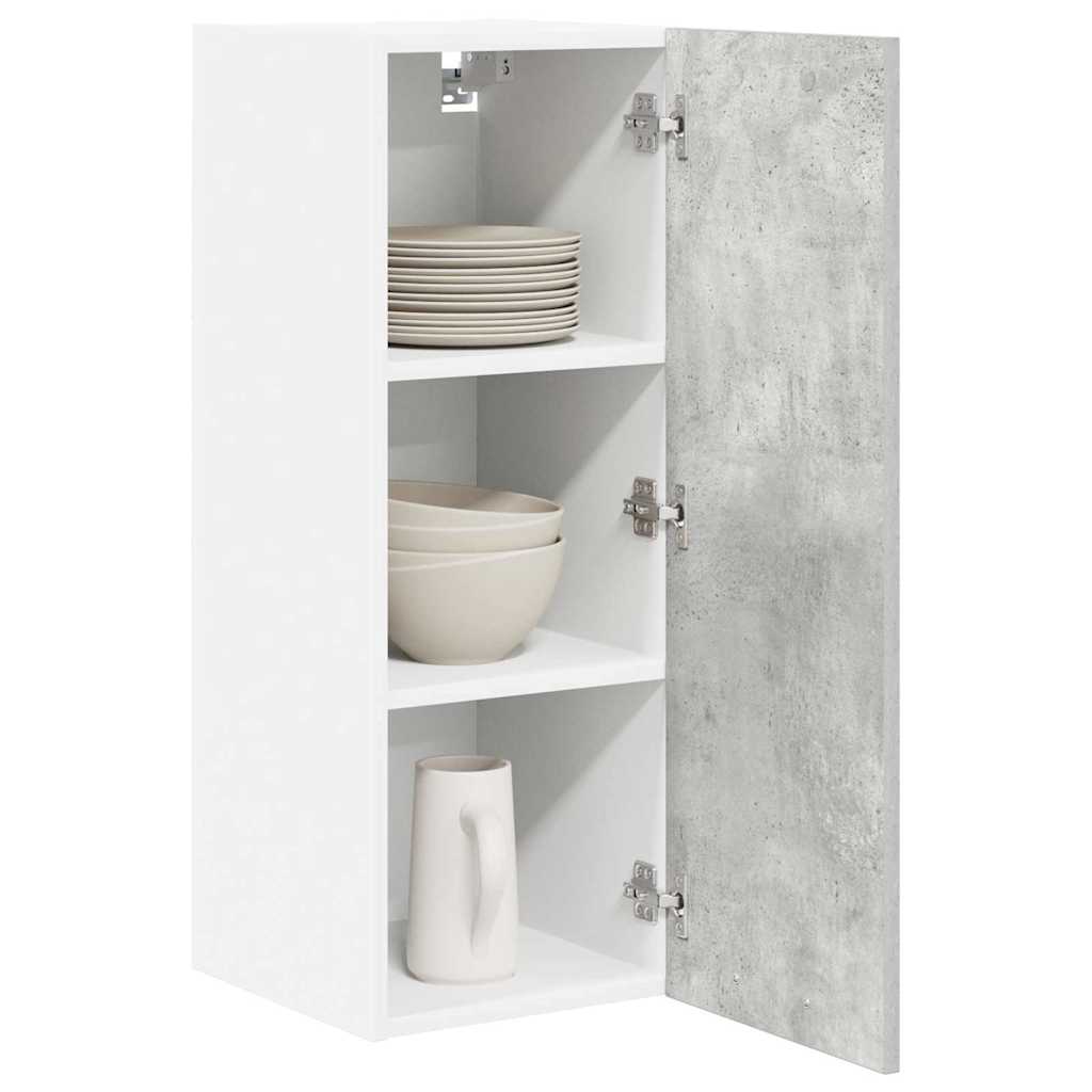 Viseći ormarić 2 pcs Beton siva i bijela 30 x 31 x 80 cm