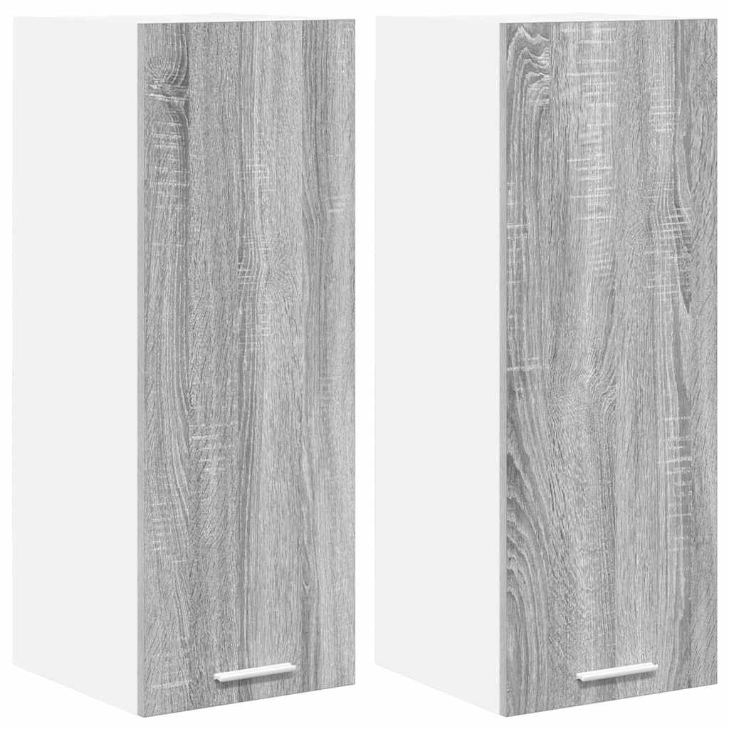 Viseći ormarić 2 pcs Siva Sonoma i bijela 30 x 31 x 80 cm